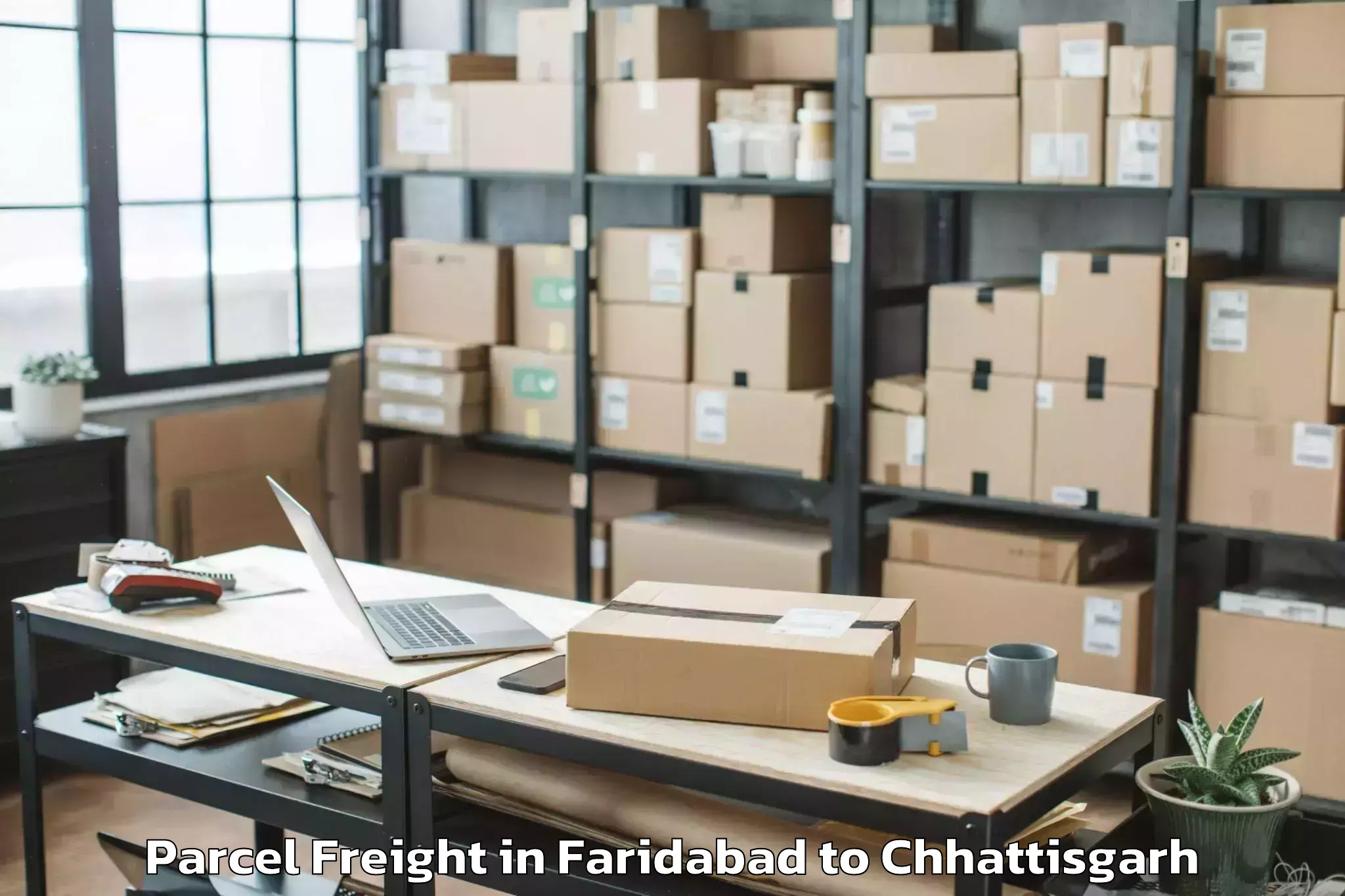 Faridabad to Pithora Parcel Freight Booking